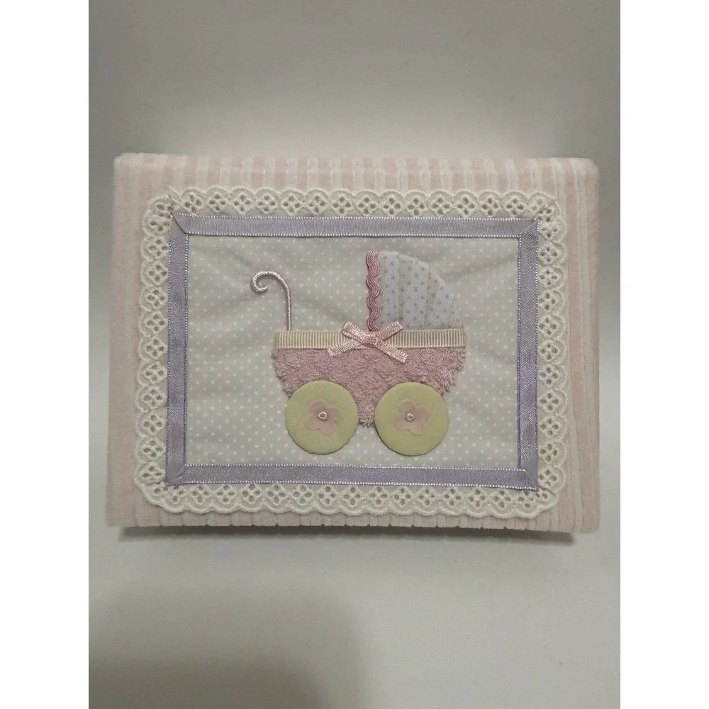 Baby Brag Book Holds (96 ) 4x6 Photos Pink & White stripe Album NEW IN BOX
